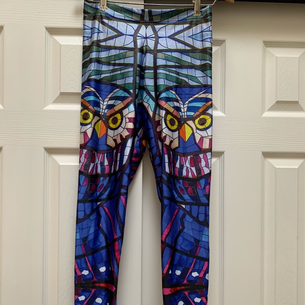 Owl Stained Glass Blackmilk Leggings